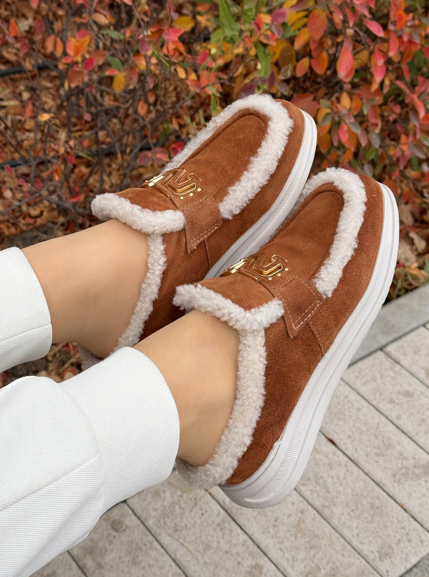Women's Fleece-Lined Slip-On Shoes