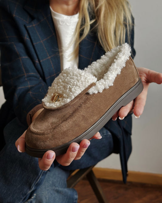 Suede plush warm and comfortable slip-on shoes