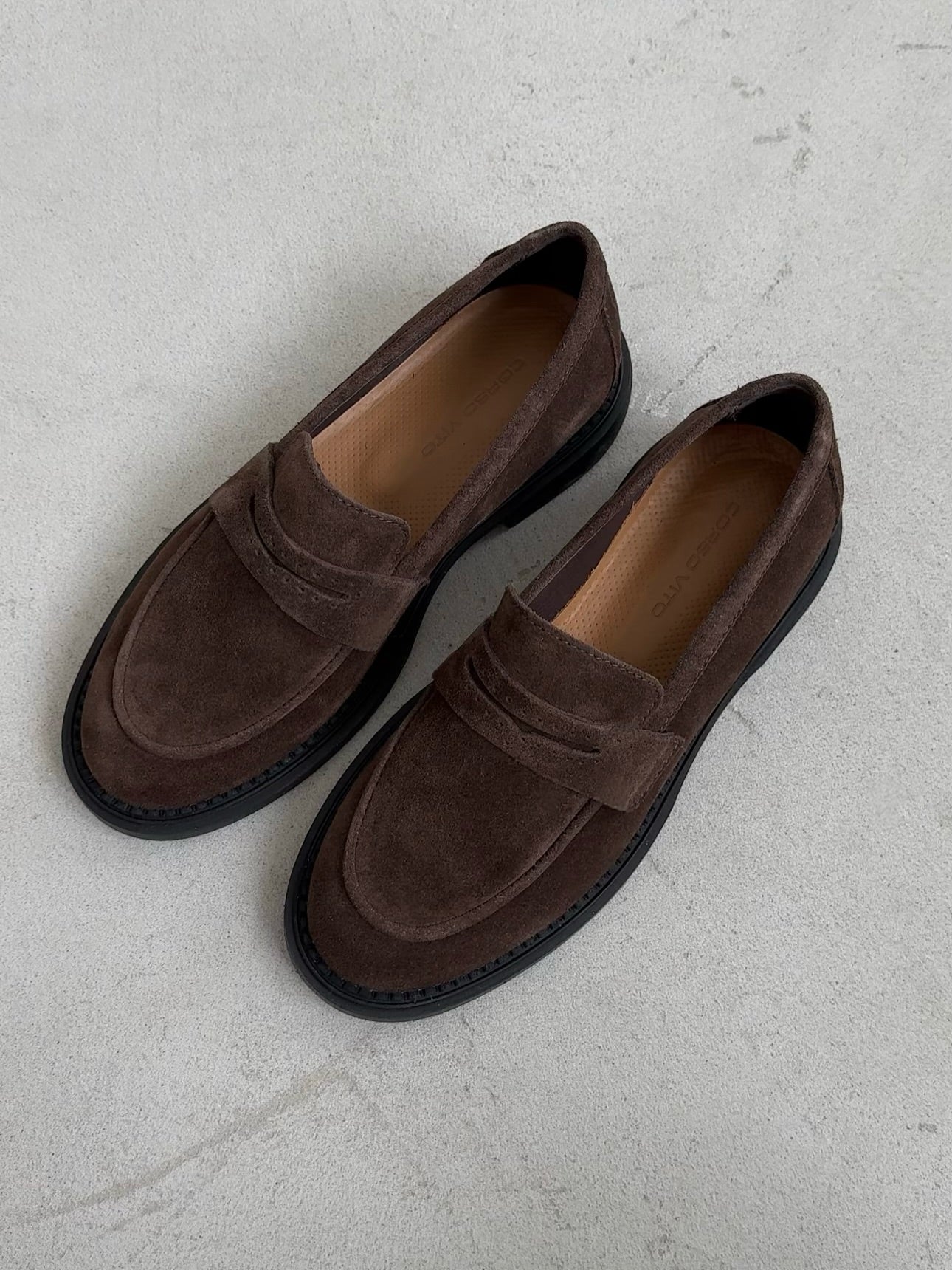 Women's suede slip-on shoes