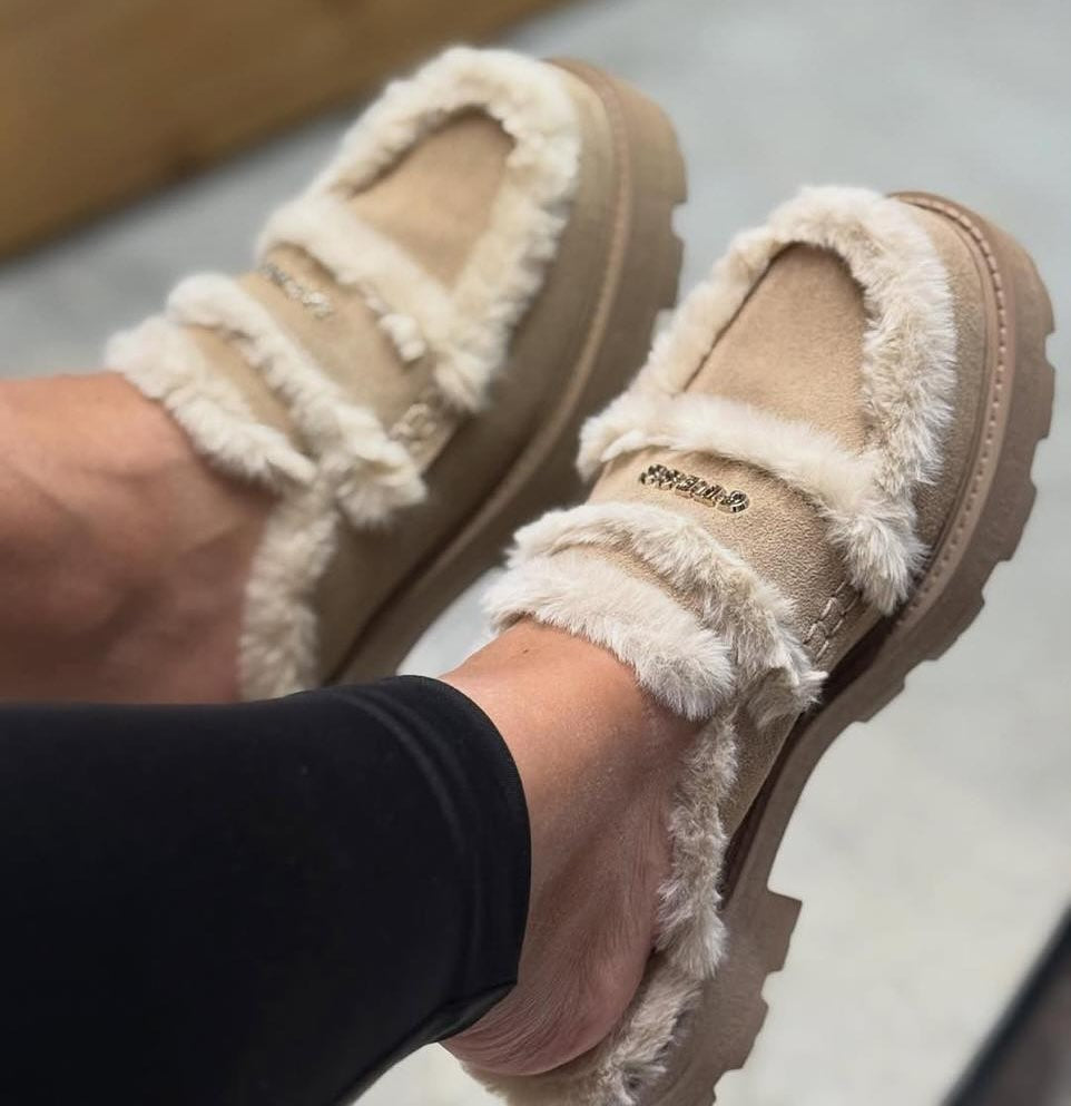 Women's Fleece-Lined Platform Slip-On Shoes