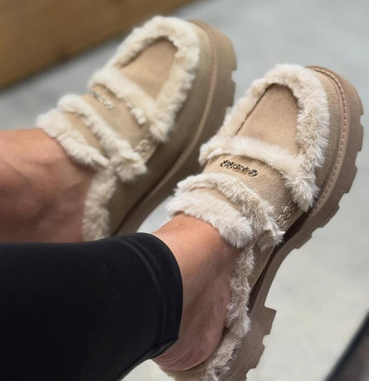 Women's Fleece-Lined Platform Slip-On Shoes