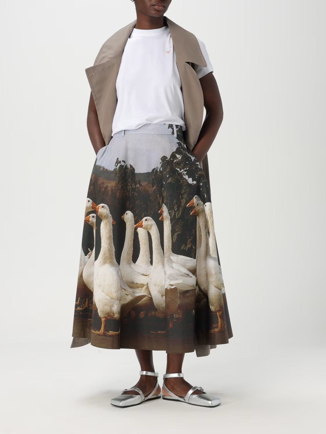 3D Goose Print Women's Skirt