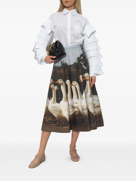 3D Goose Print Women's Skirt