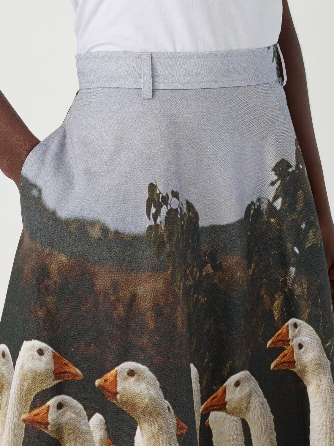 3D Goose Print Women's Skirt