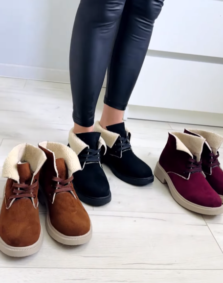 Women's suede wear-resistant and non-slip short boots