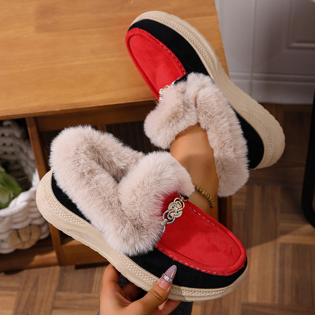 Women's Fleece-Lined Platform Warm Shoes