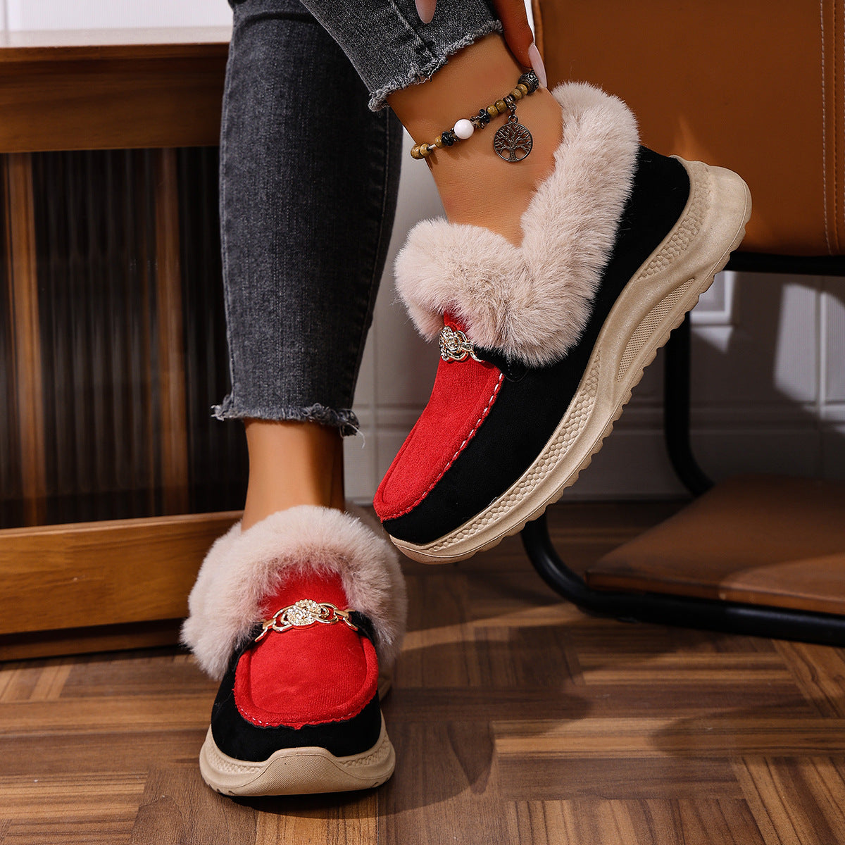 Women's Fleece-Lined Platform Warm Shoes