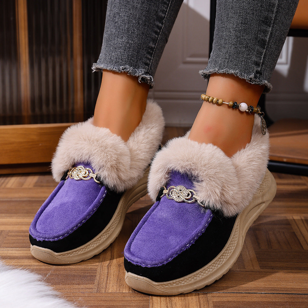 Women's Fleece-Lined Platform Warm Shoes