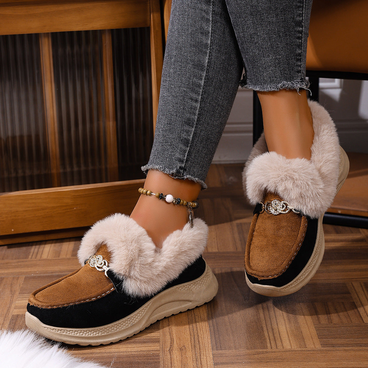 Women's Fleece-Lined Platform Warm Shoes