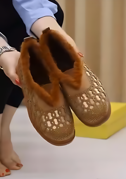 Women's Sparkle Flat Shoes with Plush Lining