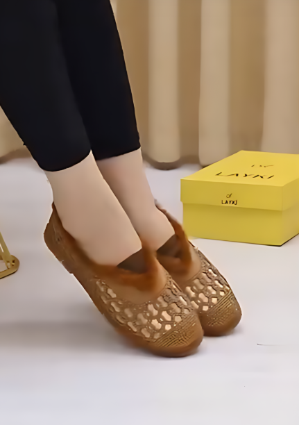 Women's Sparkle Flat Shoes with Plush Lining