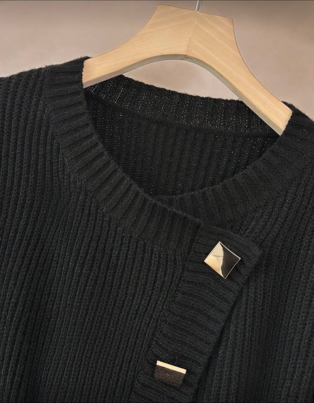 Black Lace-Up Soft Sweater