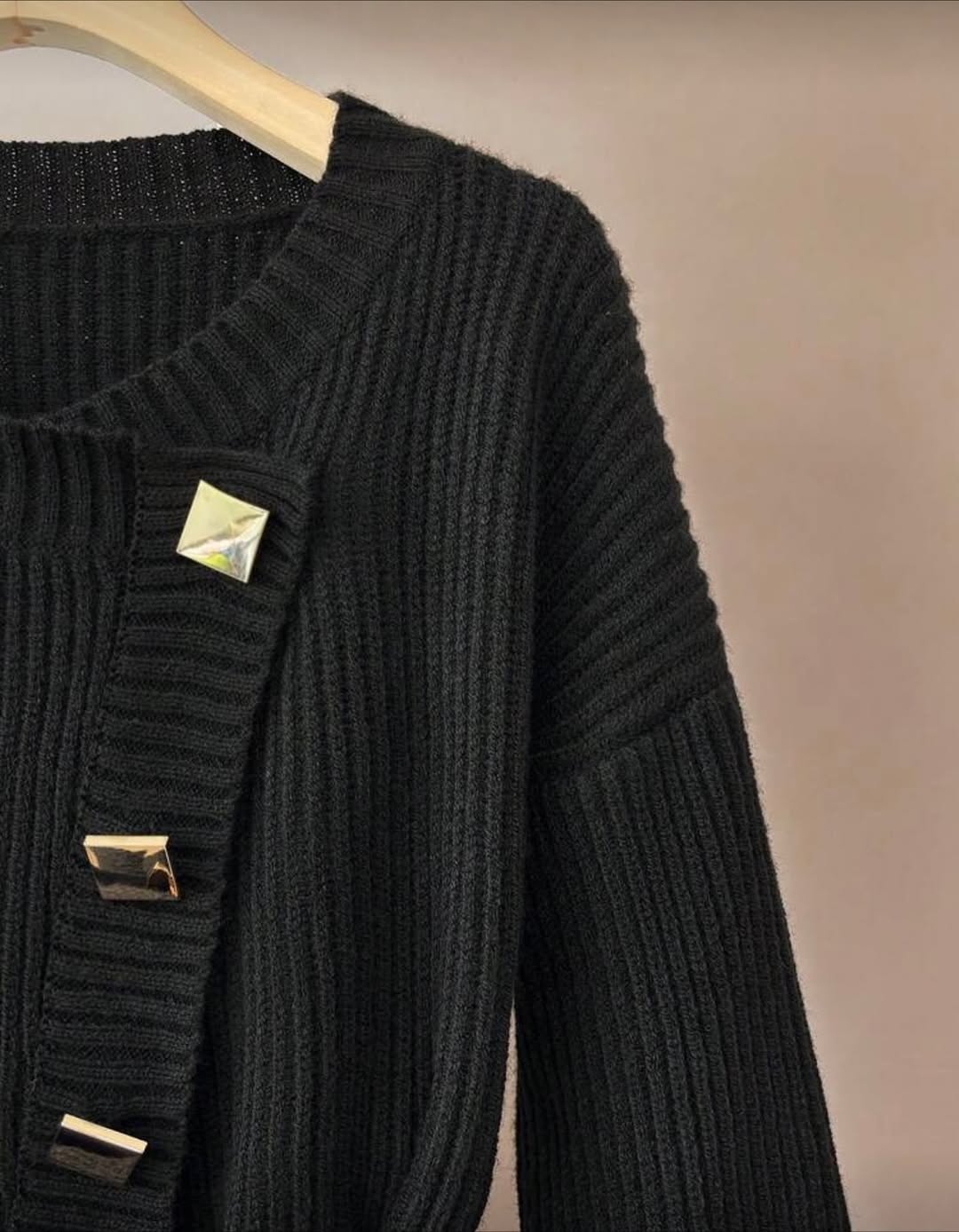 Black Lace-Up Soft Sweater