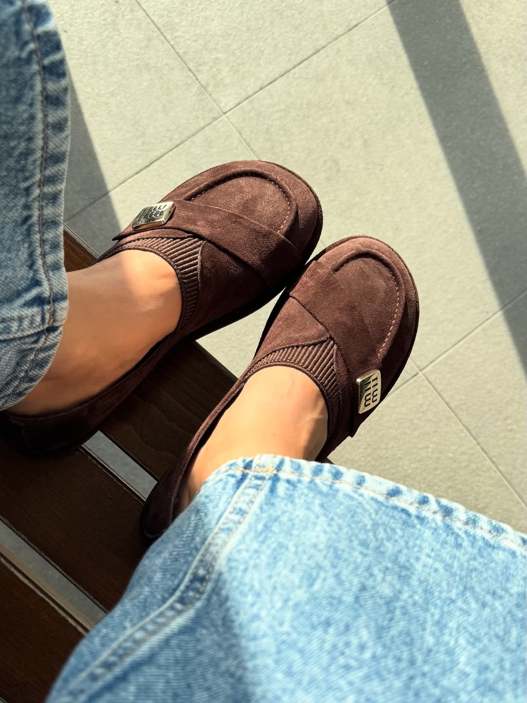 Suede slip-on women's shoes