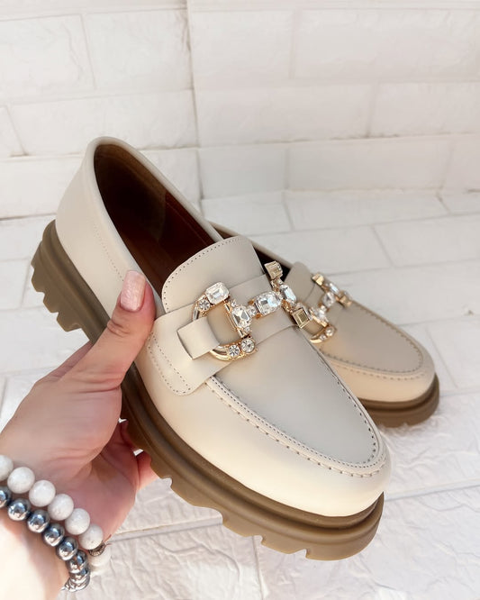 Rhinestone slip-on loafers