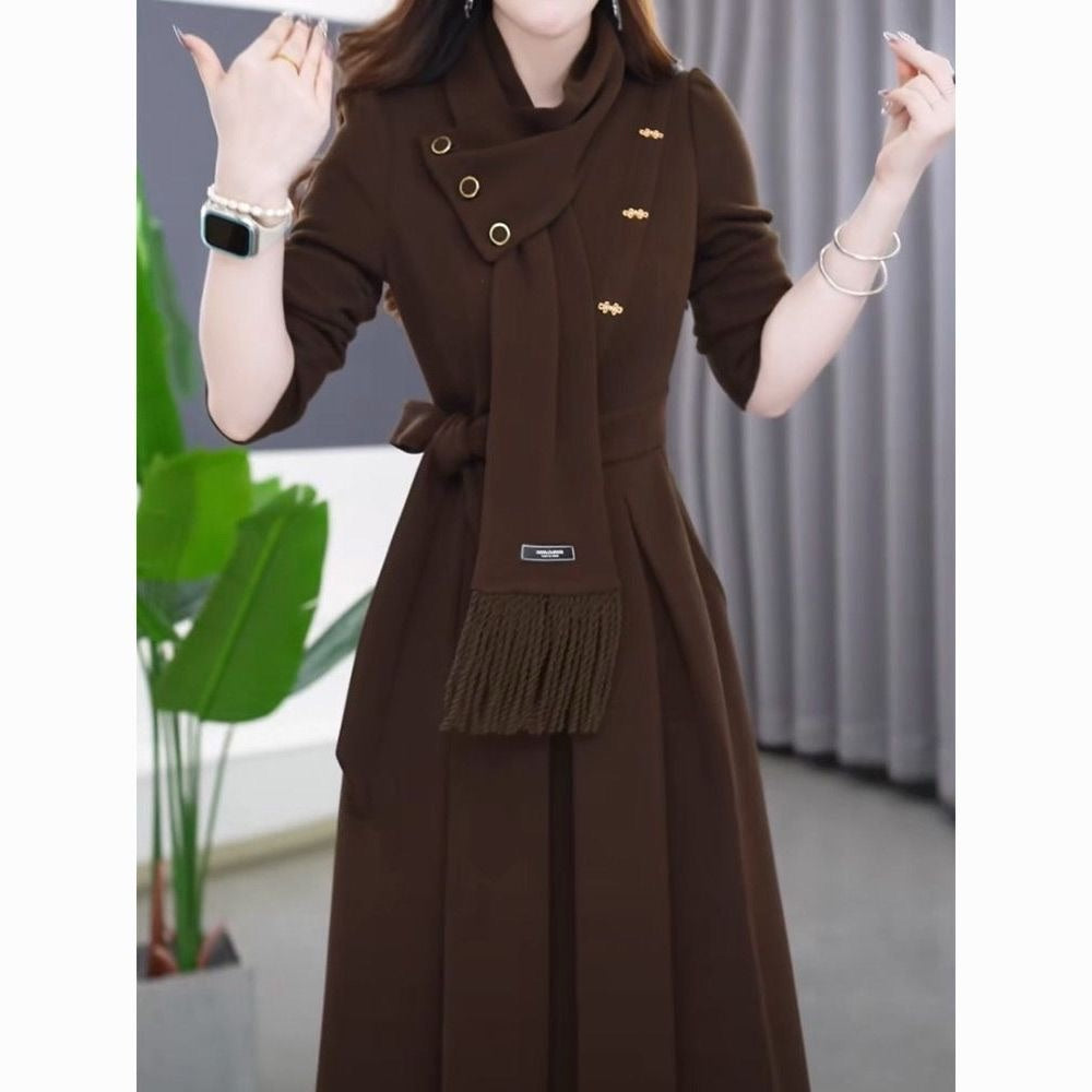 Autumn/Winter Retro Scarf Dress Set