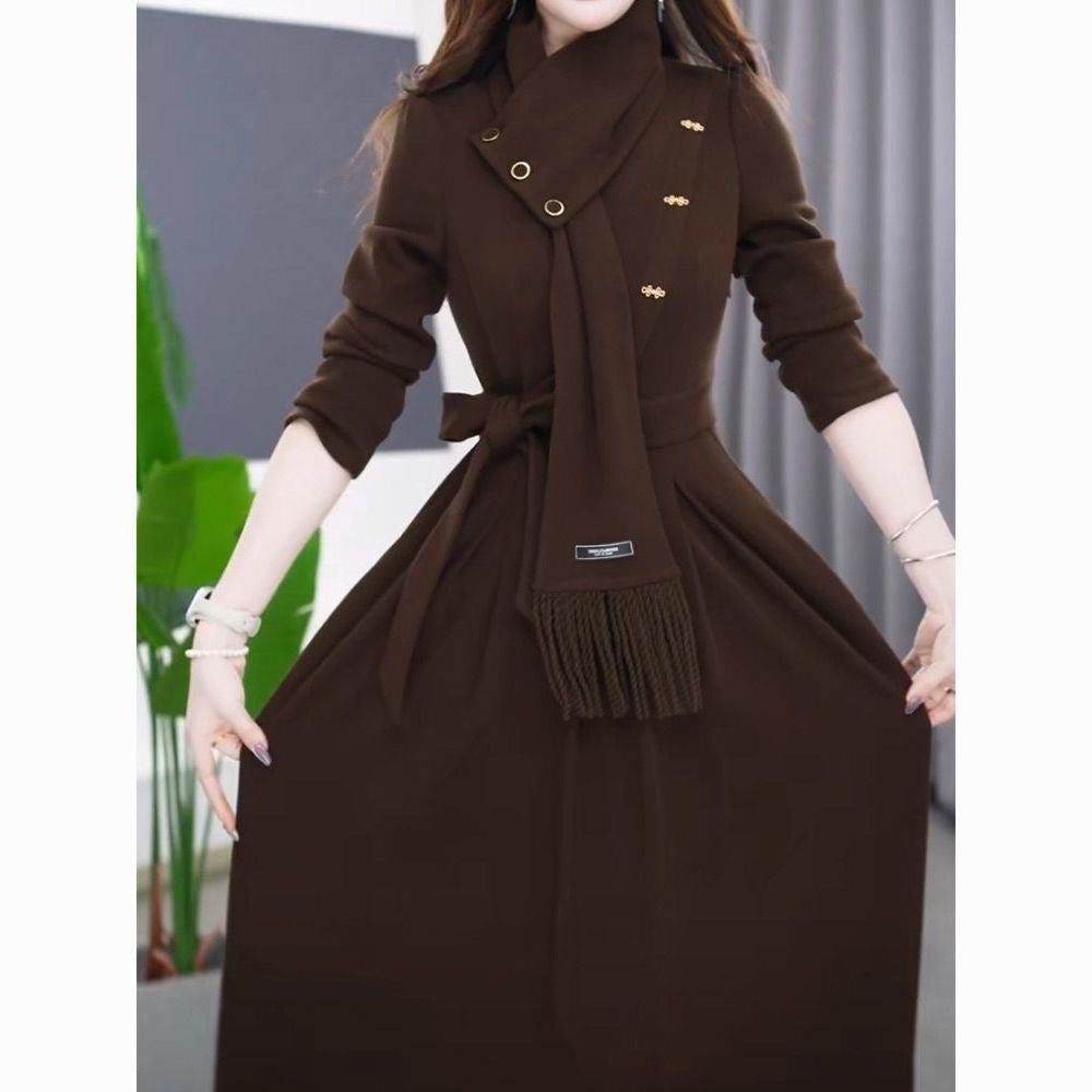 Autumn/Winter Retro Scarf Dress Set