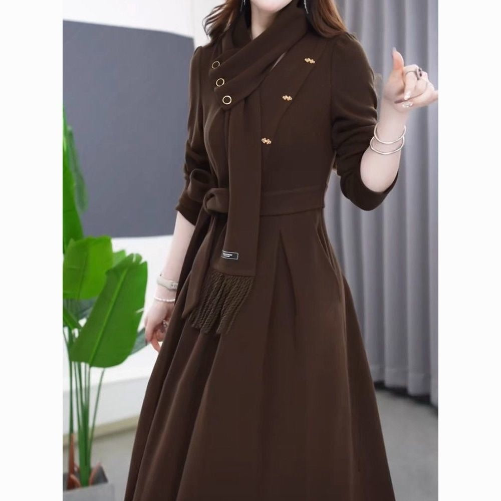 Autumn/Winter Retro Scarf Dress Set