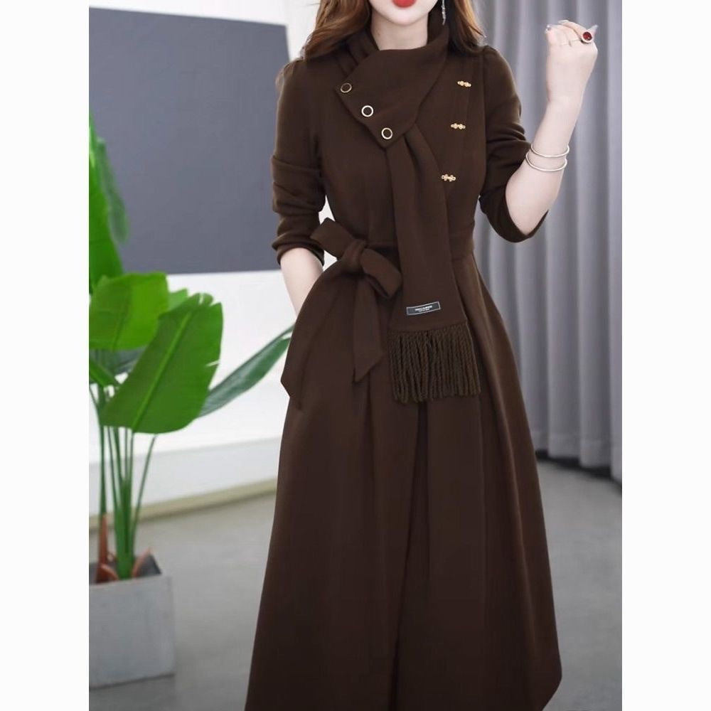 Autumn/Winter Retro Scarf Dress Set