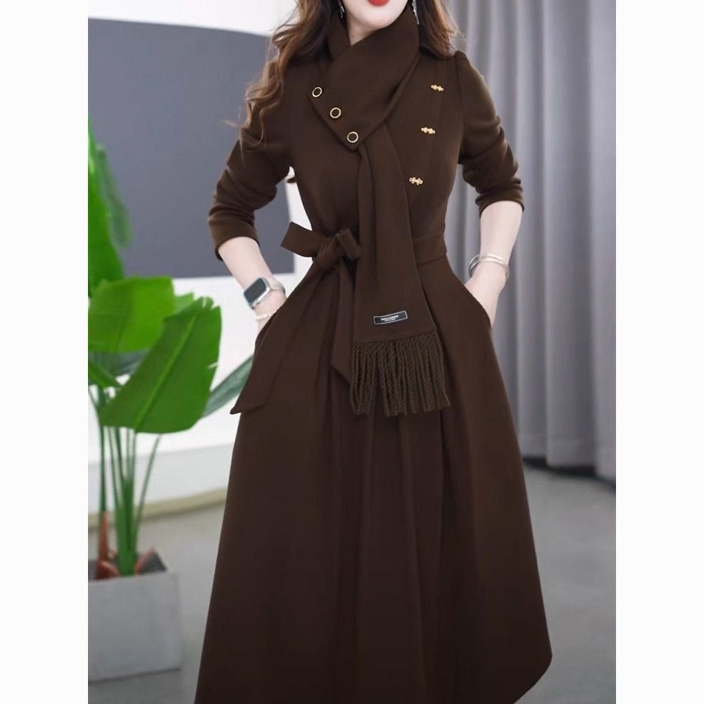 Autumn/Winter Retro Scarf Dress Set