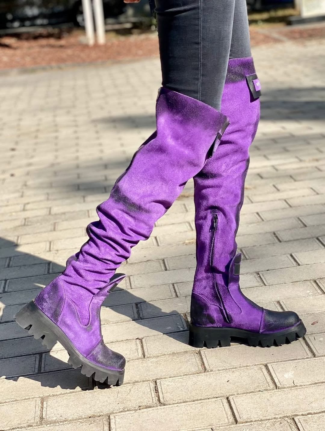 Women's suede over-the-knee boots