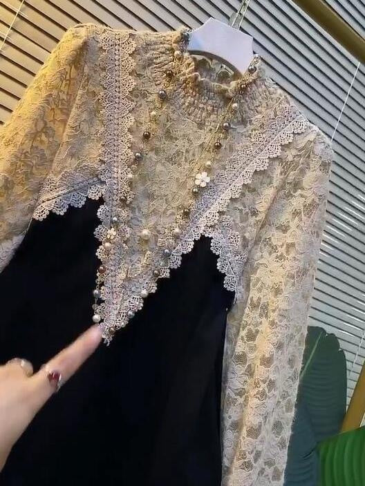 Elegant lace patchwork dress