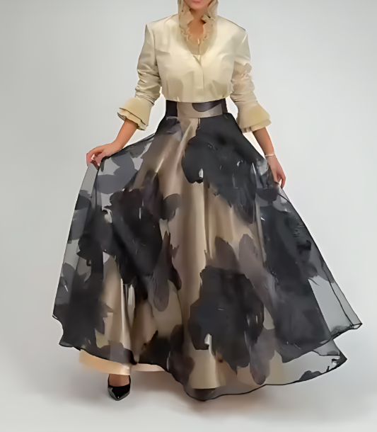 Elegant tulle double-layer skirt