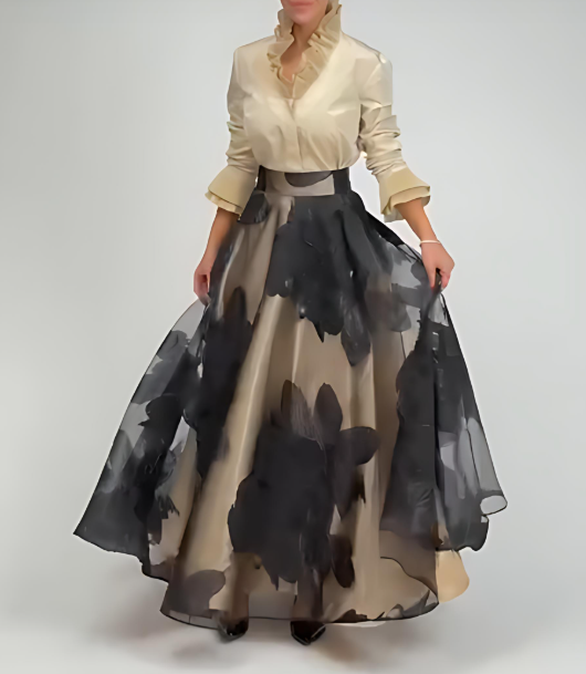 Elegant tulle double-layer skirt