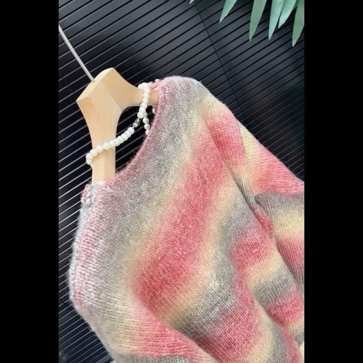 Rhinestone color-blocked sweater