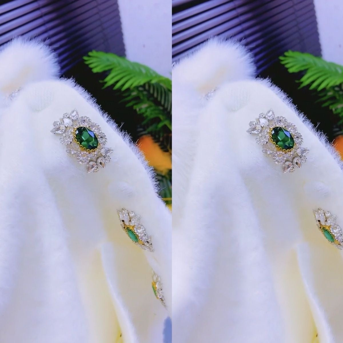 Luxury faux mink fur top