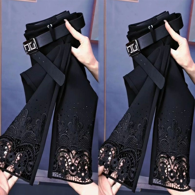 Black lace stretch comfortable pants