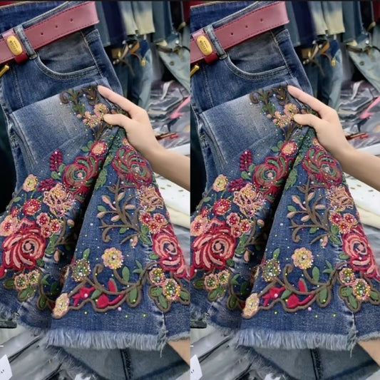 Women's Embroidered Casual Jeans