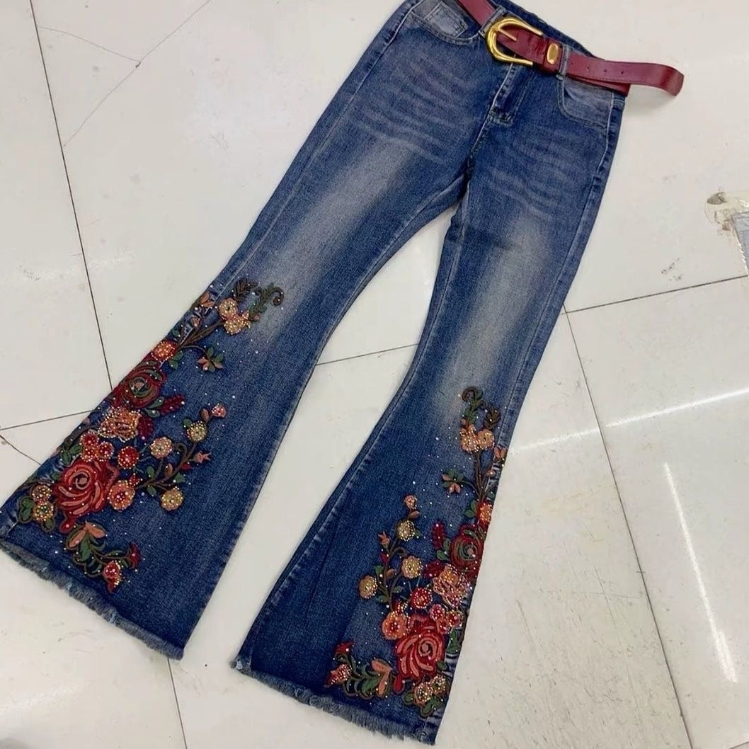 Women's Embroidered Casual Jeans