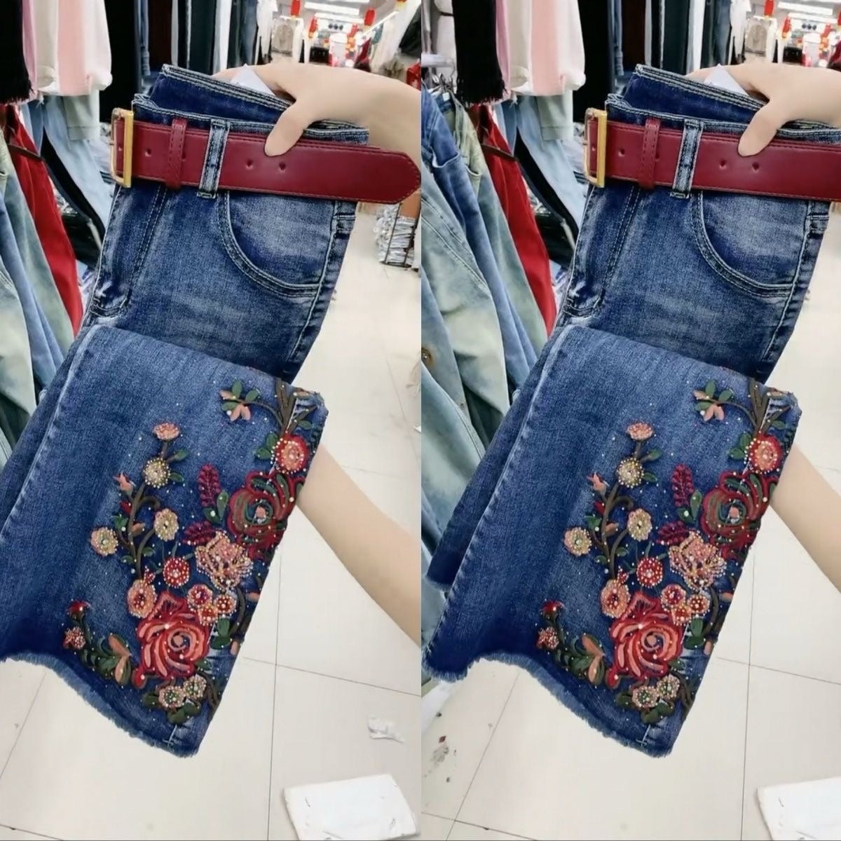 Women's Embroidered Casual Jeans