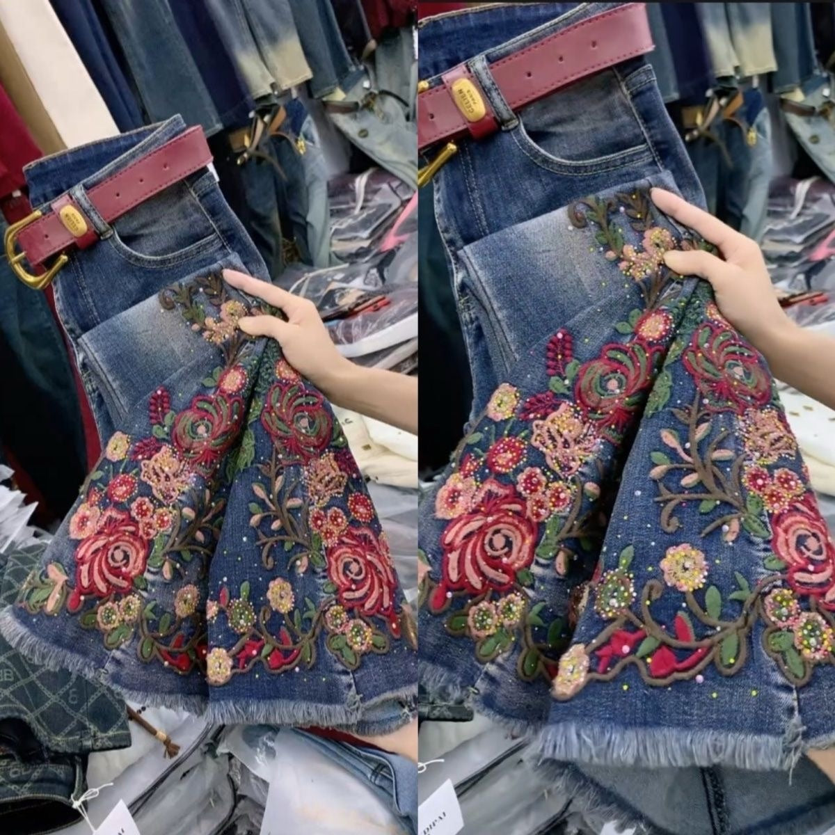 Women's Embroidered Casual Jeans