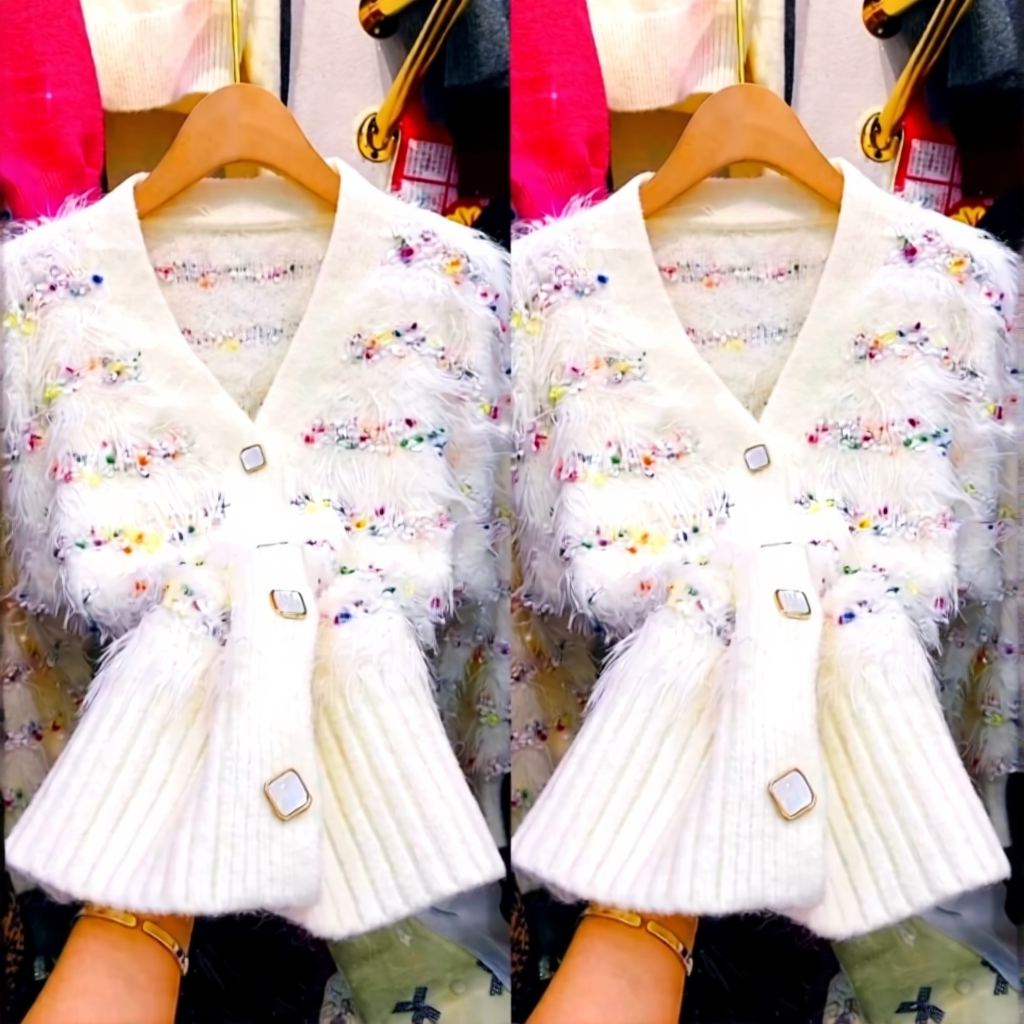 Women's faux mink fur cardigan