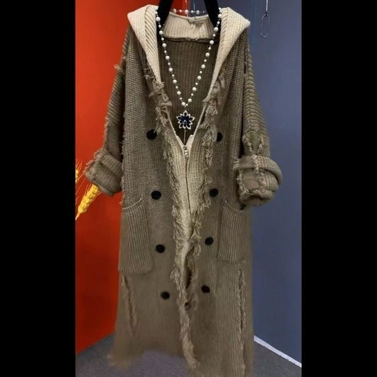 Autumn and winter thick hooded cardigan