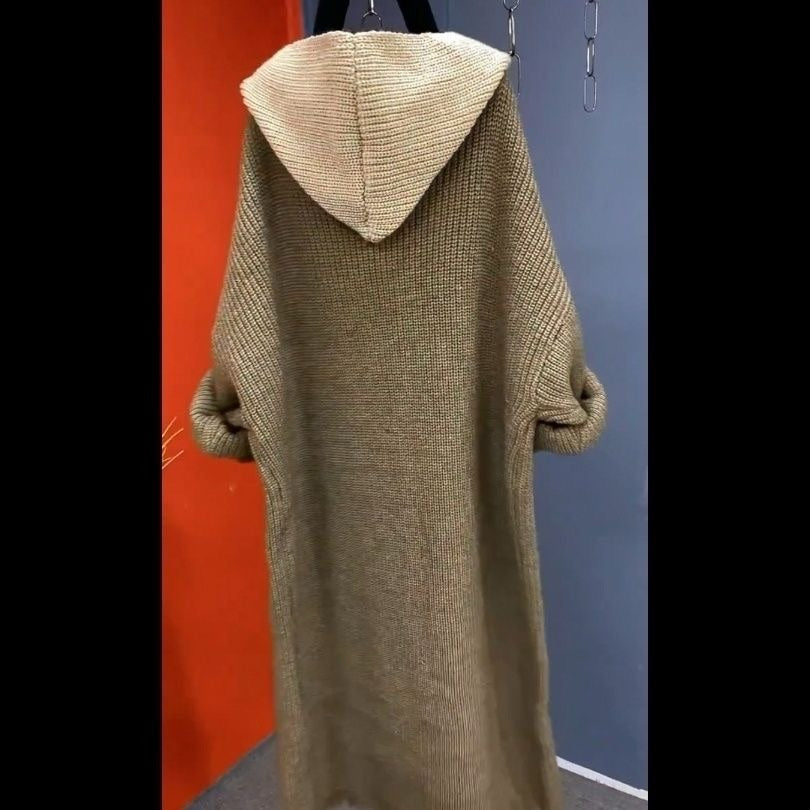 Autumn and winter thick hooded cardigan