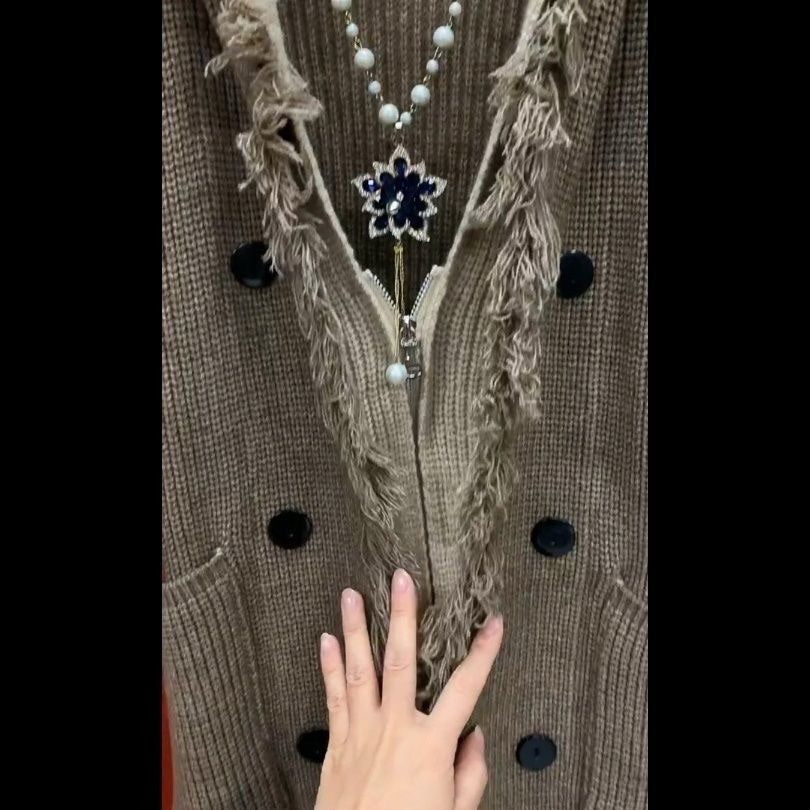 Autumn and winter thick hooded cardigan