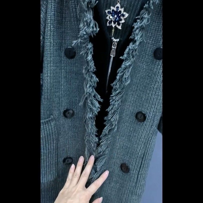 Autumn and winter thick hooded cardigan