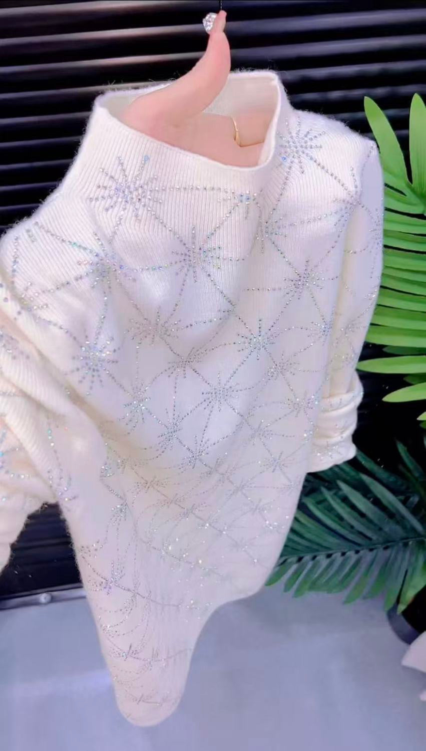 Women's Rhinestone Soft Sweater