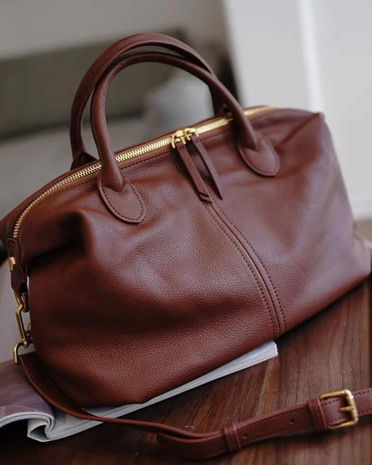 Women's soft leather large capacity bag