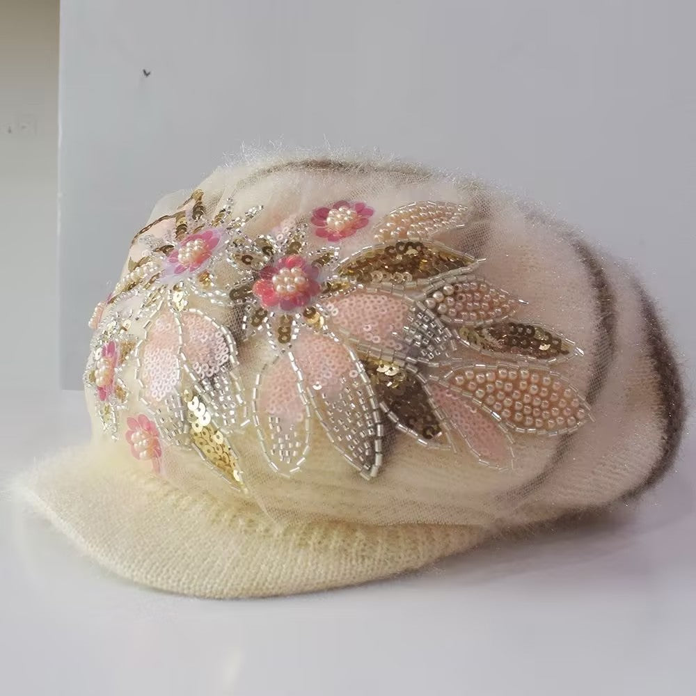 Women's Thick Fleece Glitter Hat