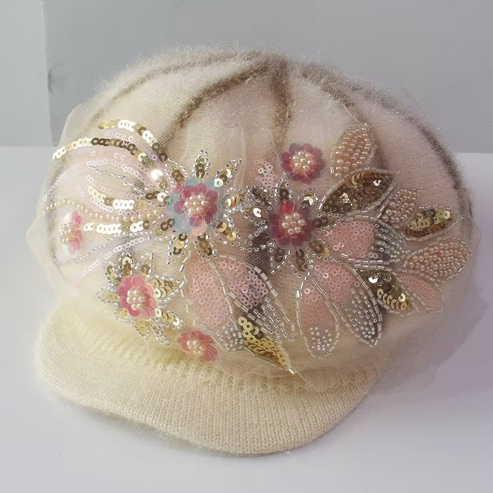 Women's Thick Fleece Glitter Hat