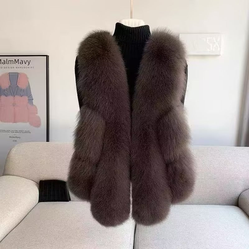 Women's faux fur puff vest