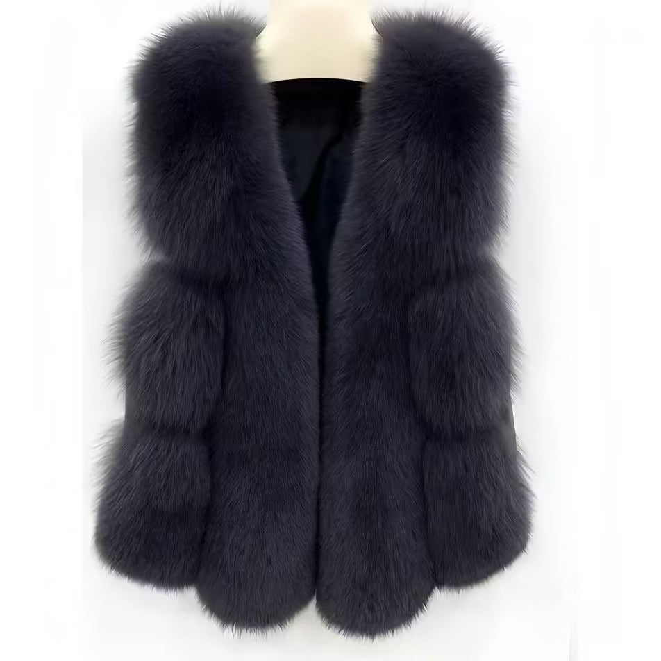 Women's faux fur puff vest
