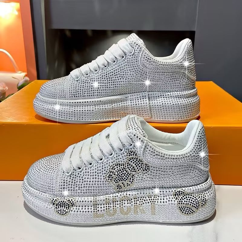 Comfortable women's shoes with full rhinestones
