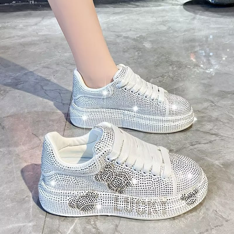 Comfortable women's shoes with full rhinestones