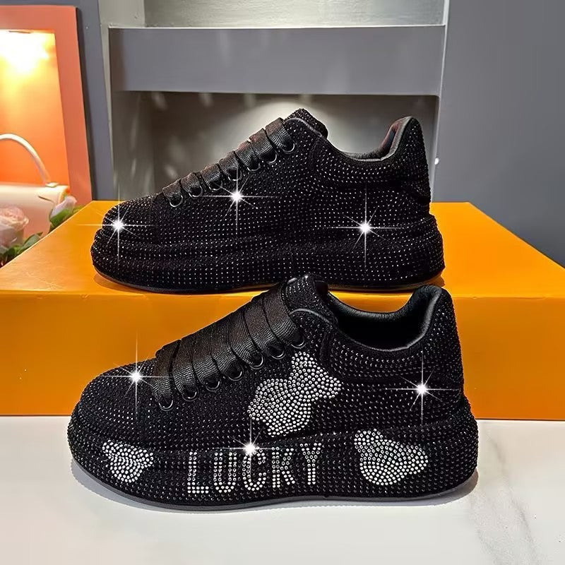 Comfortable women's shoes with full rhinestones