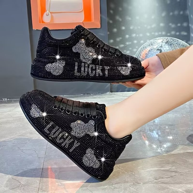 Comfortable women's shoes with full rhinestones